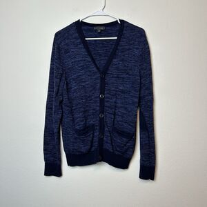 Express Cardigan Men's Medium Blue Knit Button Up Classic Casual Preppy Grandpa